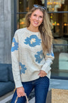 Kandice Floral Sweater : Oatmeal