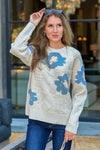 Kandice Floral Sweater : Oatmeal