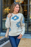 Kandice Floral Sweater : Oatmeal