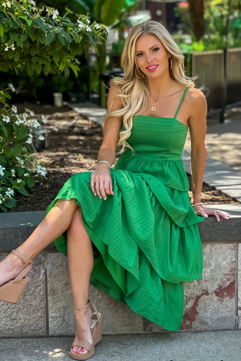 Tameka Tiered Maxi Dress : Green