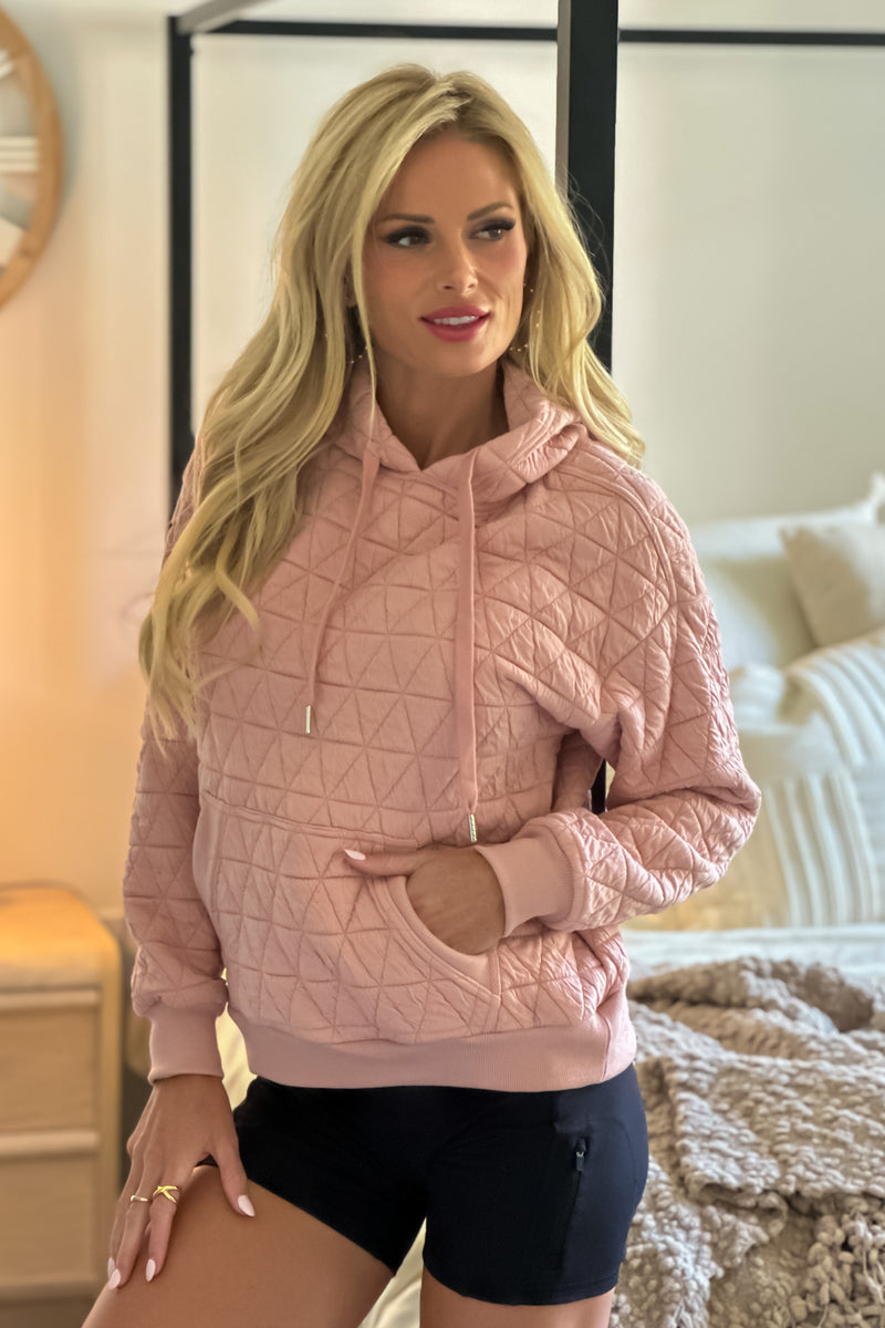 Collins Quilted Knit Pullover : Blush