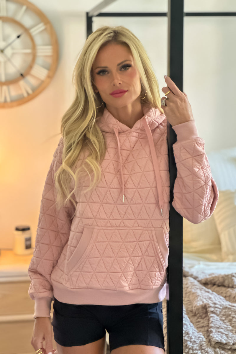 Collins Quilted Knit Pullover : Blush