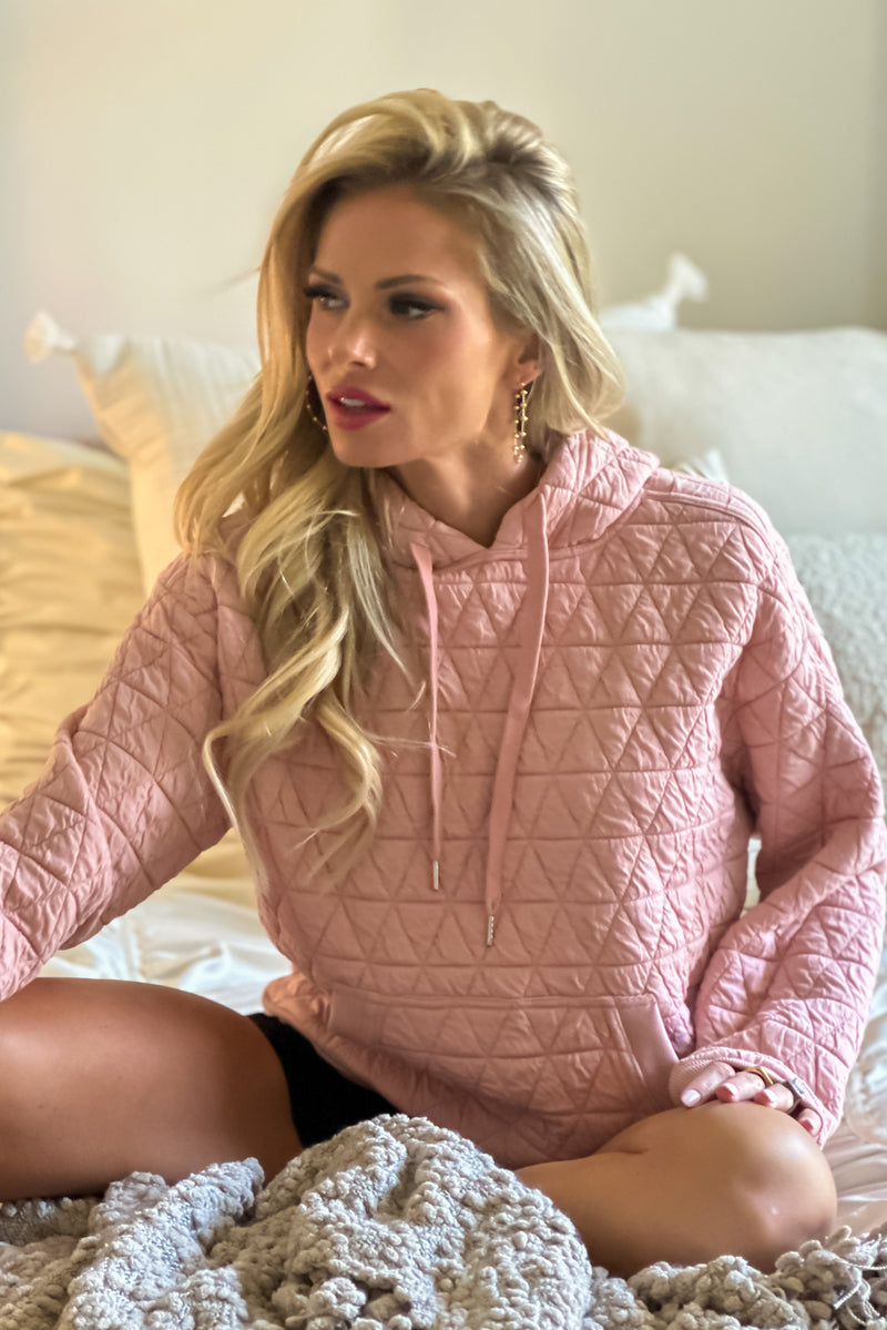 Collins Quilted Knit Pullover : Blush