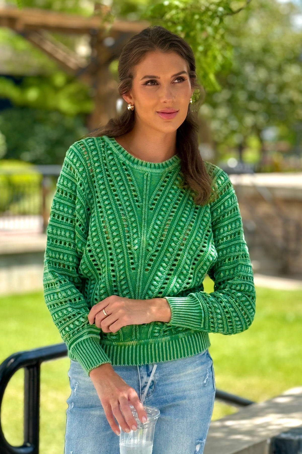 Tribal Celestine Crew Neck Sweater : FieldGreen