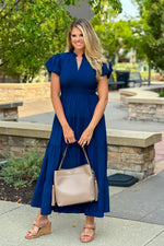 Blakely Tiered Dress : Navy