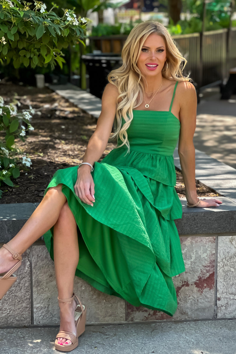 Tameka Tiered Maxi Dress : Green