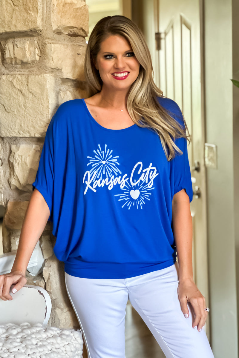 Kansas City Dolman Fireworks Top : Royal