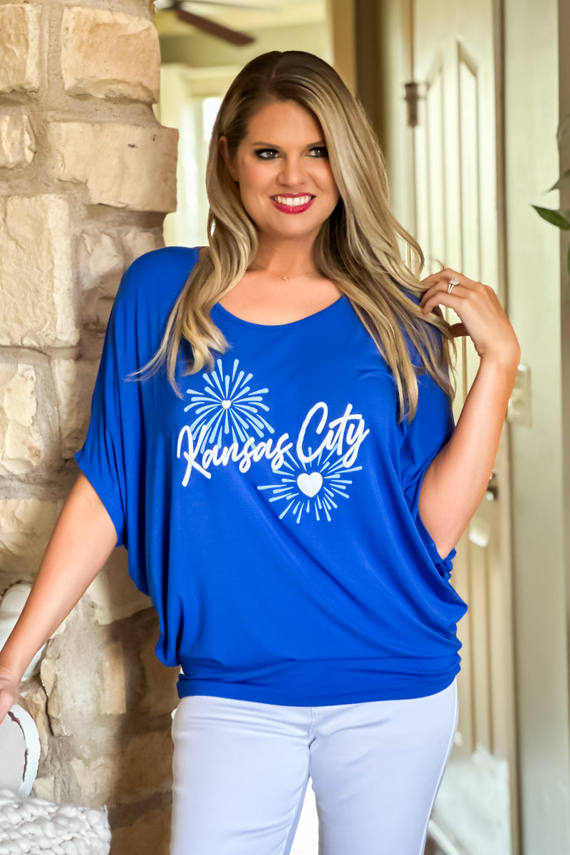 Kansas City Dolman Fireworks Top : Royal