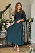 Bell of the Ball Satin Dress : Forest Green