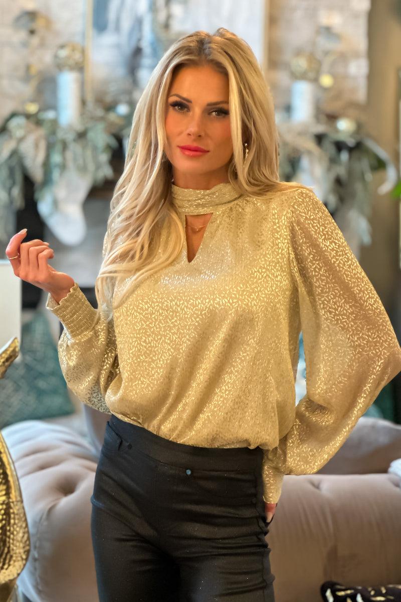 O Holy Night Shimmer Blouse : Gold