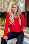 Minka Liverpool Dolman Sweater : Tango Red