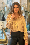 Glimmer Long Sleeve Blouse : Gold