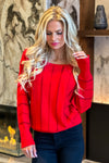 Minka Liverpool Dolman Sweater : Tango Red