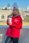 Lula Fleece Embroidered KC Snap Pullover : Red