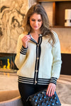 Lunch Date Sweater Cardigan : Ivory/Black