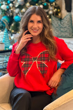 Holiday Traditions Bow Sweatshirt : Red