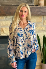 Liverpool Danelle Button Front Blouse : Lapis