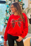 Holiday Traditions Bow Sweatshirt : Red