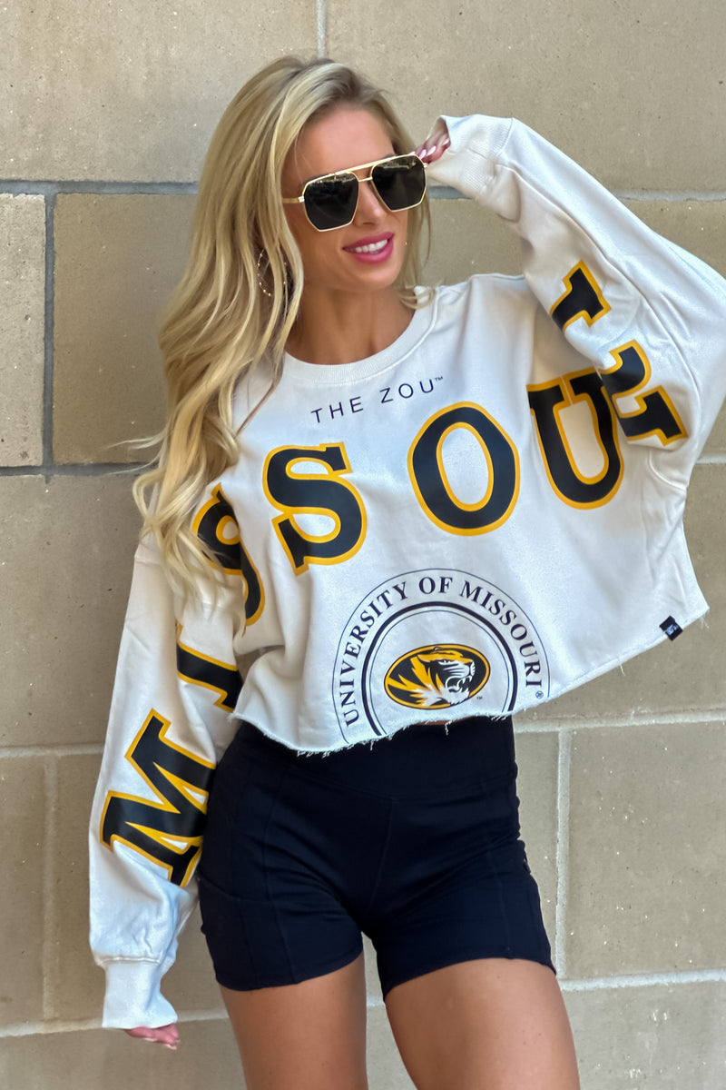Mizzou Phipps Split Sleeve Top : White