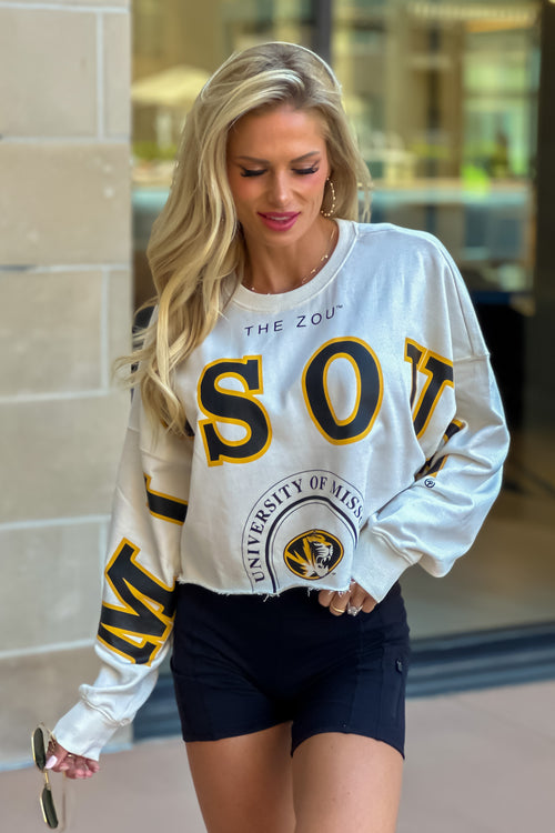 Mizzou Phipps Split Sleeve Top : White