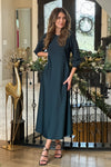 Bell of the Ball Satin Dress : Forest Green