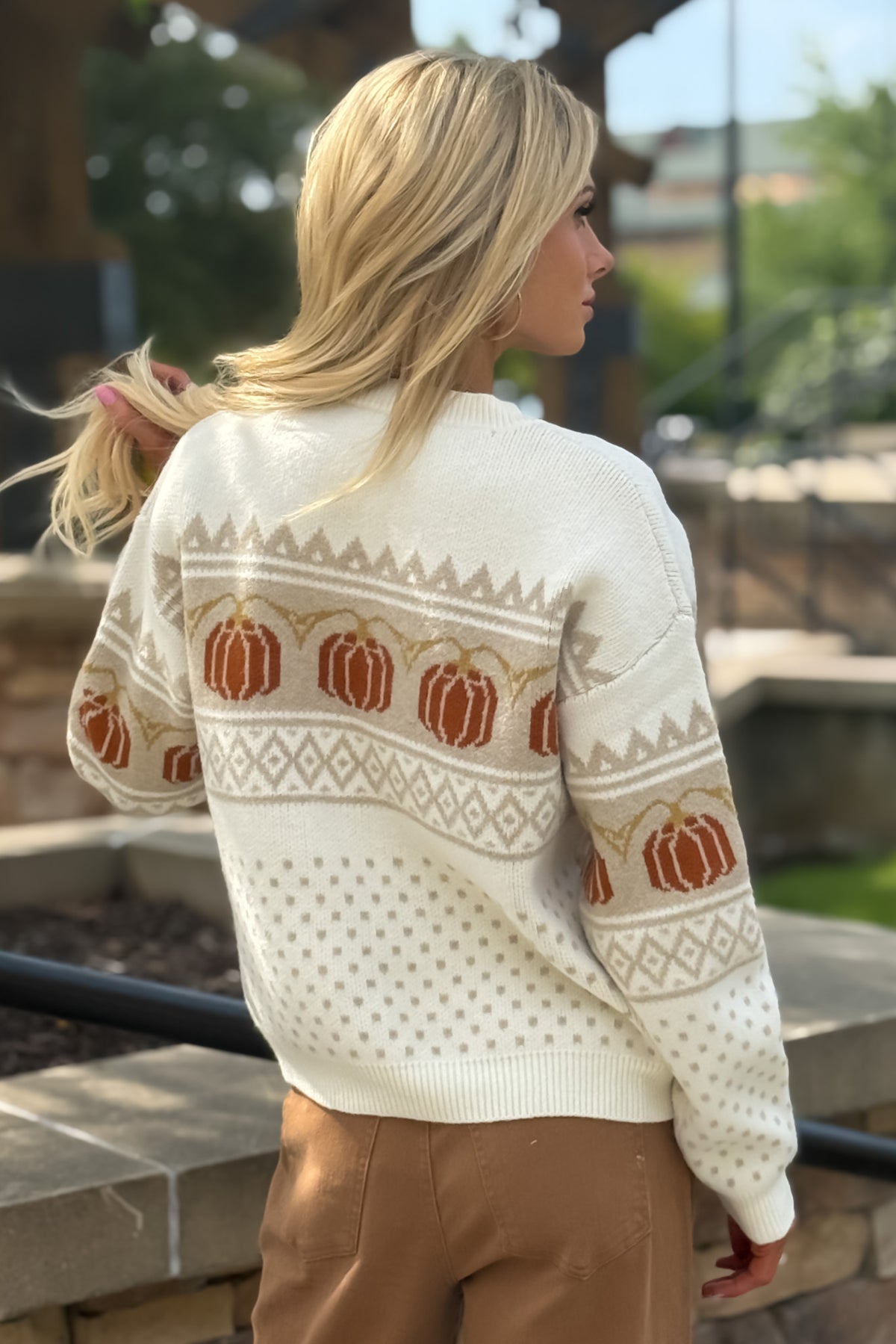 Caramella Pumpkin Jacquard Sweater : Off White