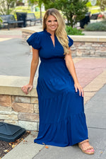 Blakely Tiered Dress : Navy