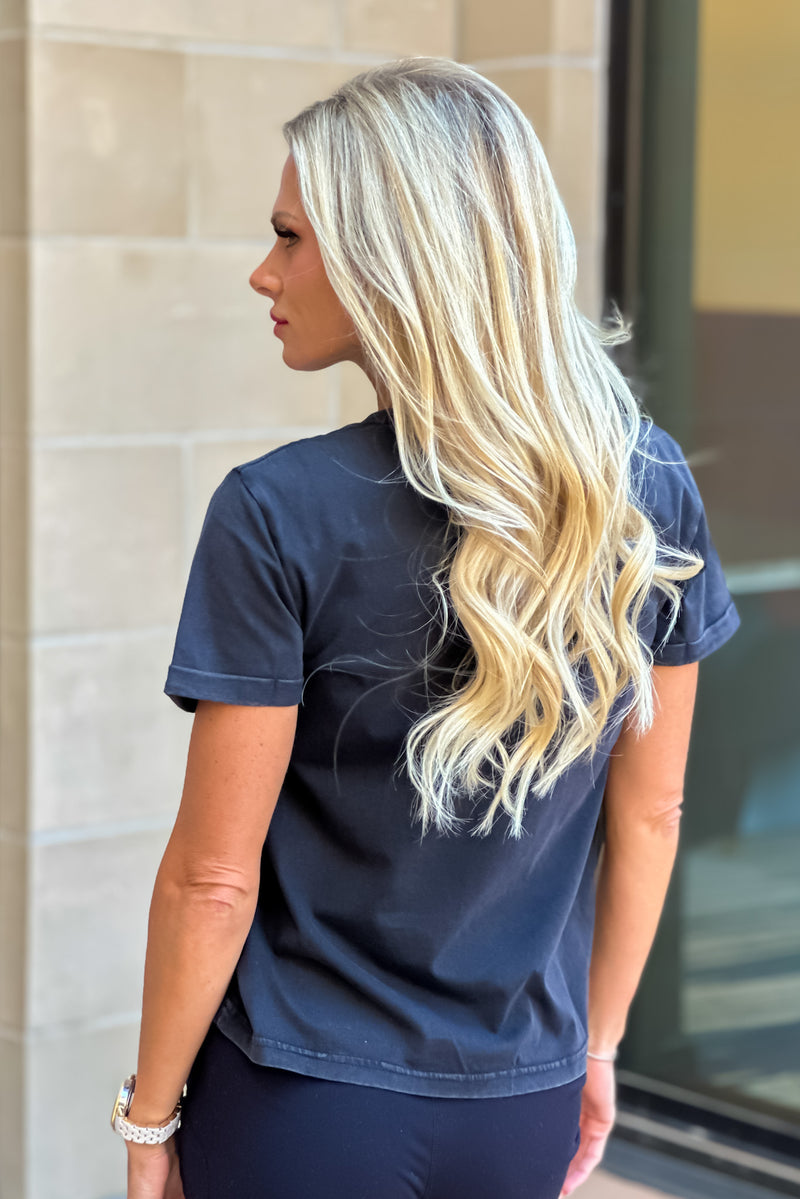 KState Rhodes Rhinestone Tee : Washed Black