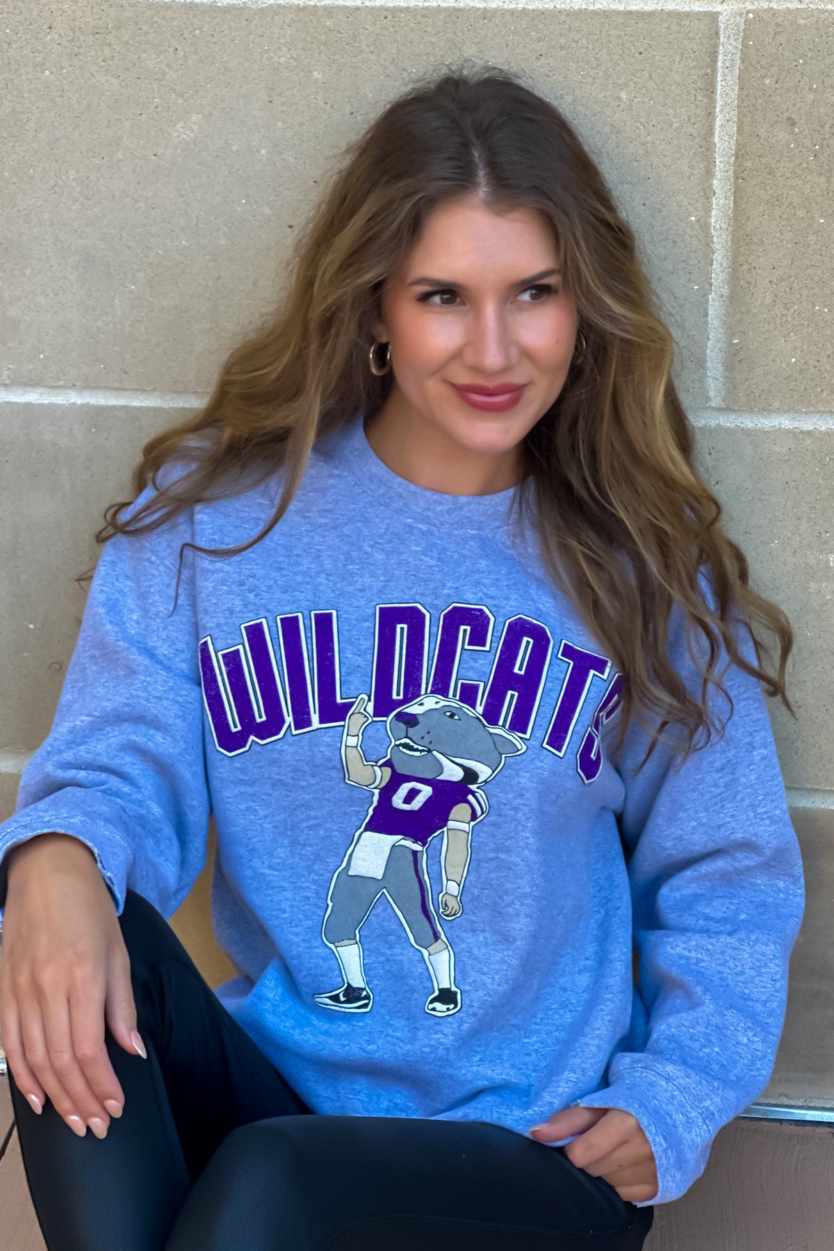 KSU Widlcats Mascot Sweatshirt : Gray