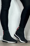 Renato Garini High Top Fashion Sneakers Boots : Black/Red