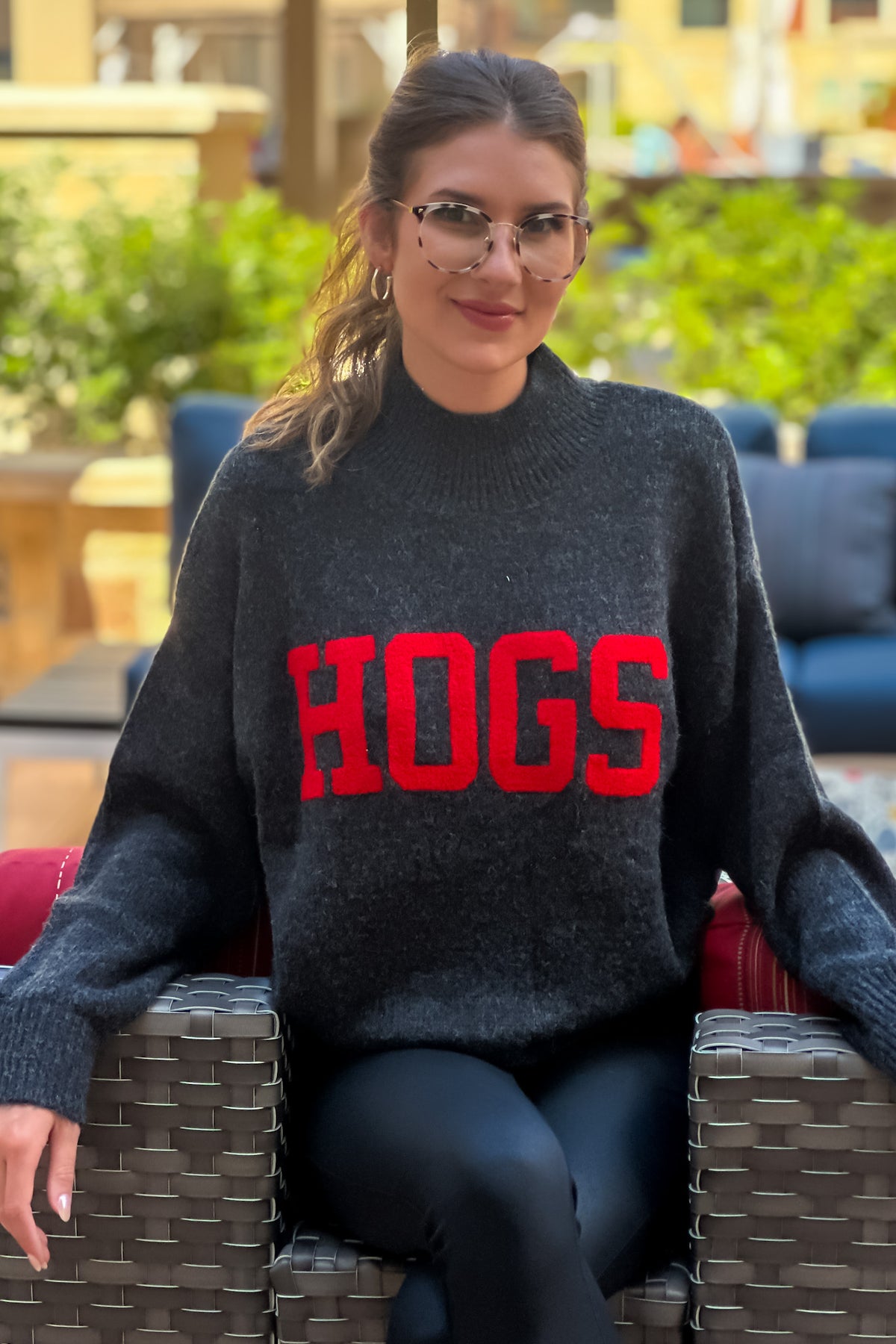 U of Arkansas Hogs Sweater : Black
