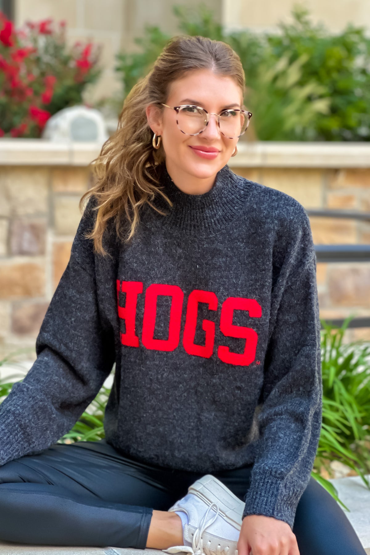 U of Arkansas Hogs Sweater : Black