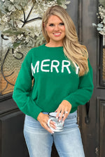 Merry Life Fluffy Patch Sweater : Green