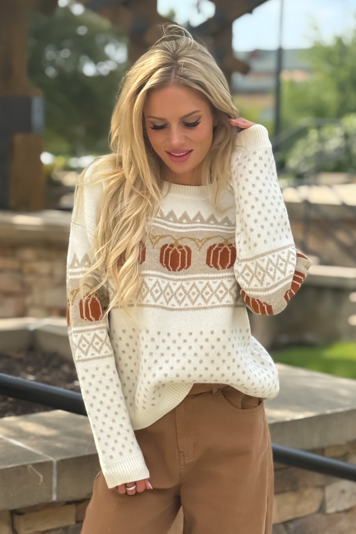 Caramella Pumpkin Jacquard Sweater : Off White