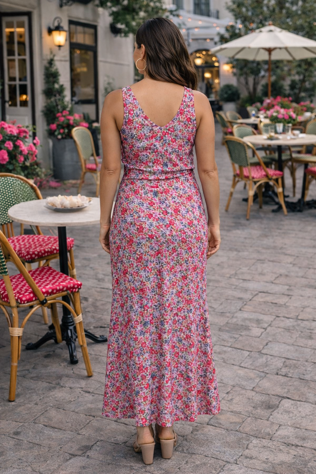 Liverpool Aleena Sleeveless Ruffle Front Woven Dress : Pink Multi