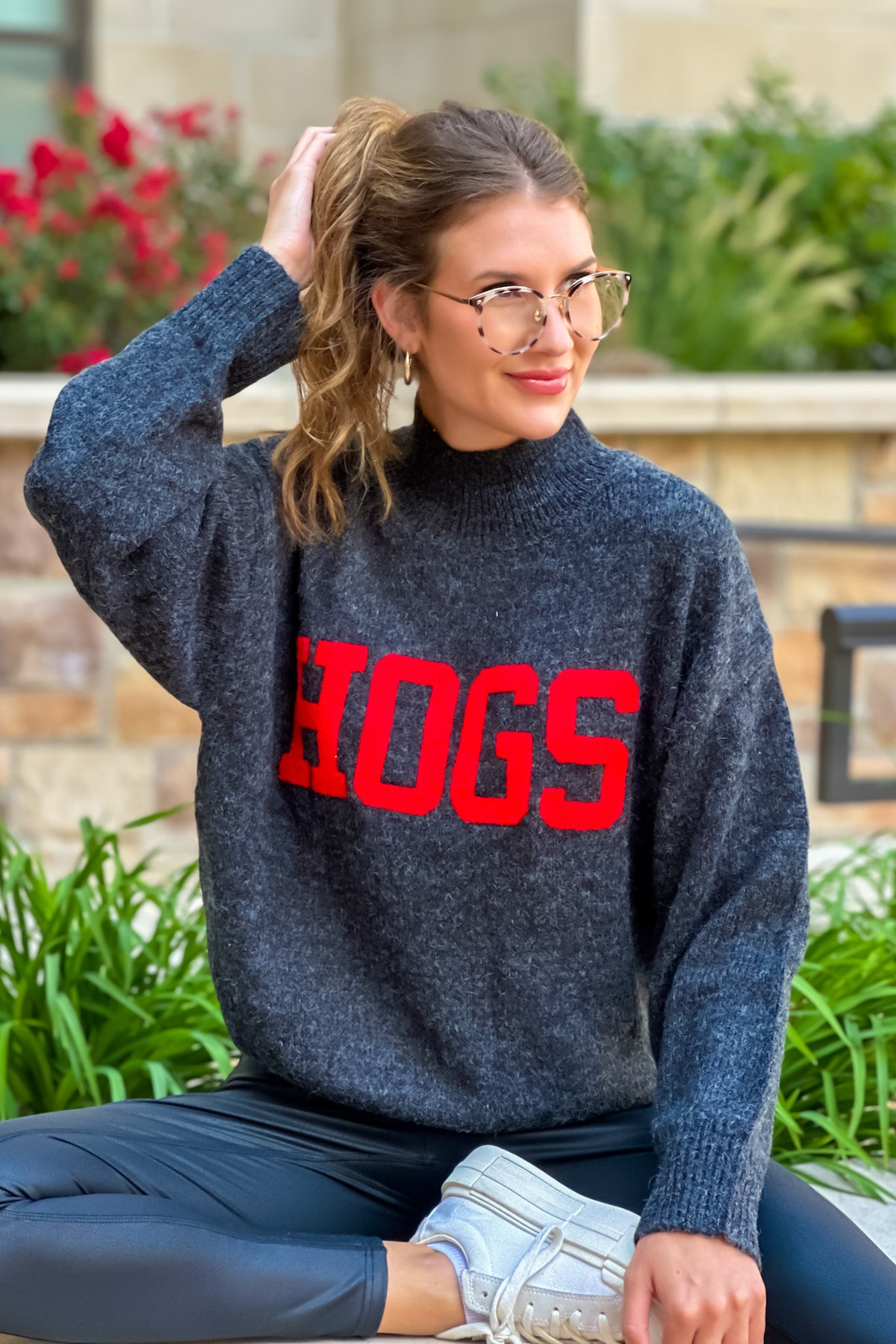 U of Arkansas Hogs Sweater : Black