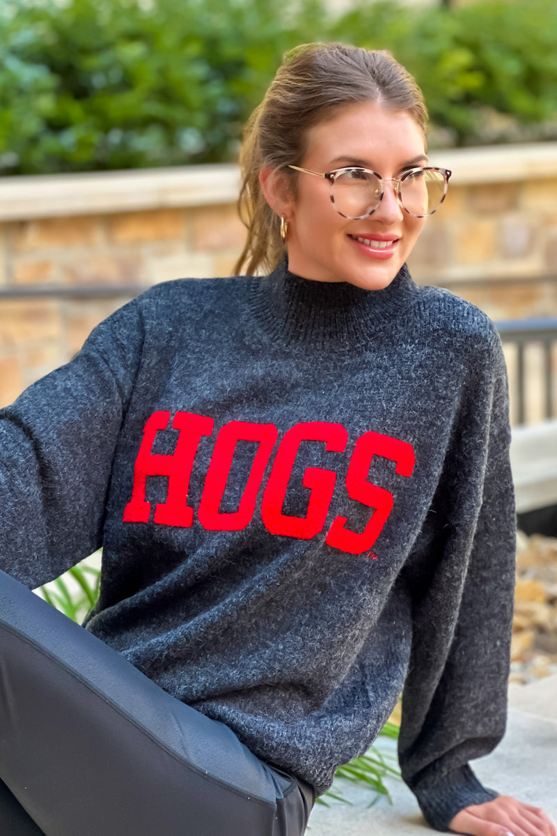 U of Arkansas Hogs Sweater : Black