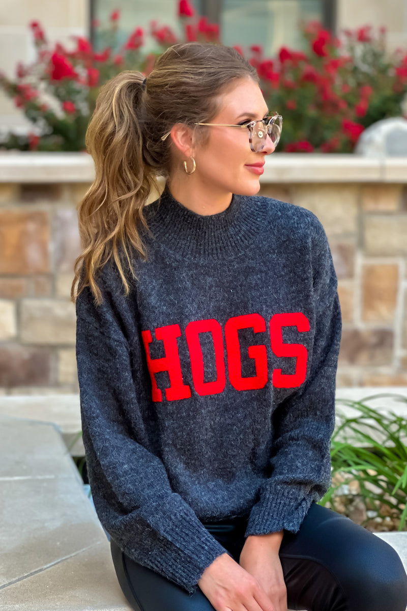 U of Arkansas Hogs Sweater : Black