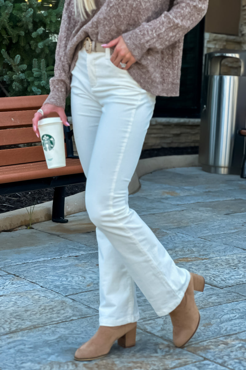 Tribal Daia Bootcut Corduroy Pant : Cream