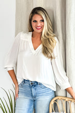 Annette Liverpool 3/4 Sleeve Blouse : Ivory