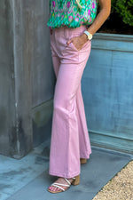 Haven Two Button Flare Pants : Blush Pink