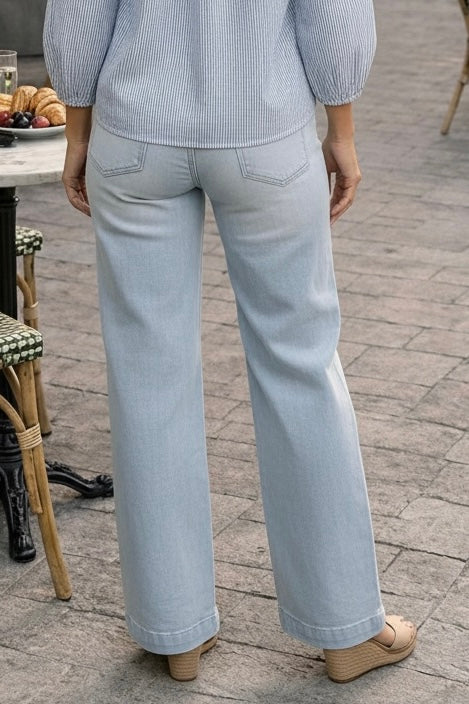 Tribal Ashley Hugging Flowy Wide Denim : BondiBeach