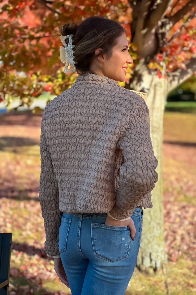 New England Quilted Puff Jacket - Taupe