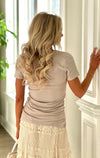 Cambria Scoop Neck Tee - Taupe