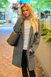 Warm Hugs Button Front Sweater Coat : Charcoal