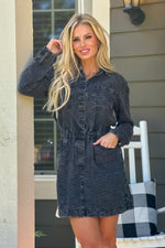 Arielle Patterned Dress : Black