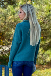 Lesley Mock Neck Horizontal Rib Sweater : Peacock