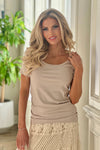 Cambria Scoop Neck Tee - Taupe