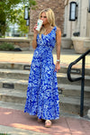 Jennae Tiered Maxi Dress : Blue