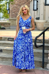 Jennae Tiered Maxi Dress : Blue